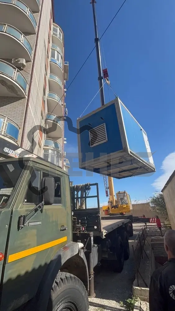 Погрузка контейнера ДГУ